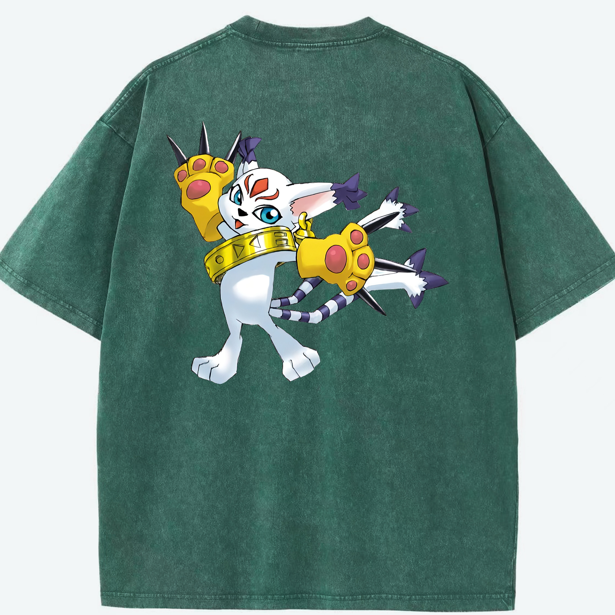 （画像用） Digimon デジタルモンスター/デジモン 綿100% ヴィンテージ風 半袖Tシャツ（背面プリント）